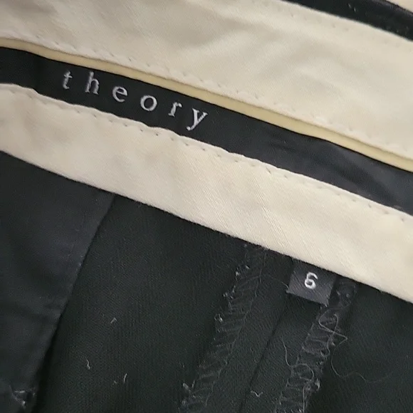 Theory Black Trim Wool Pants Size 6 - Picture 4 of 7